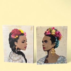 Set of 2 Floral Portrait Women
Canvas Paintings Medium
Unframed 16W x 20H